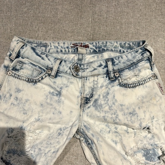 EUC silver acid wash distressed jeans - Picture 3 of 4
